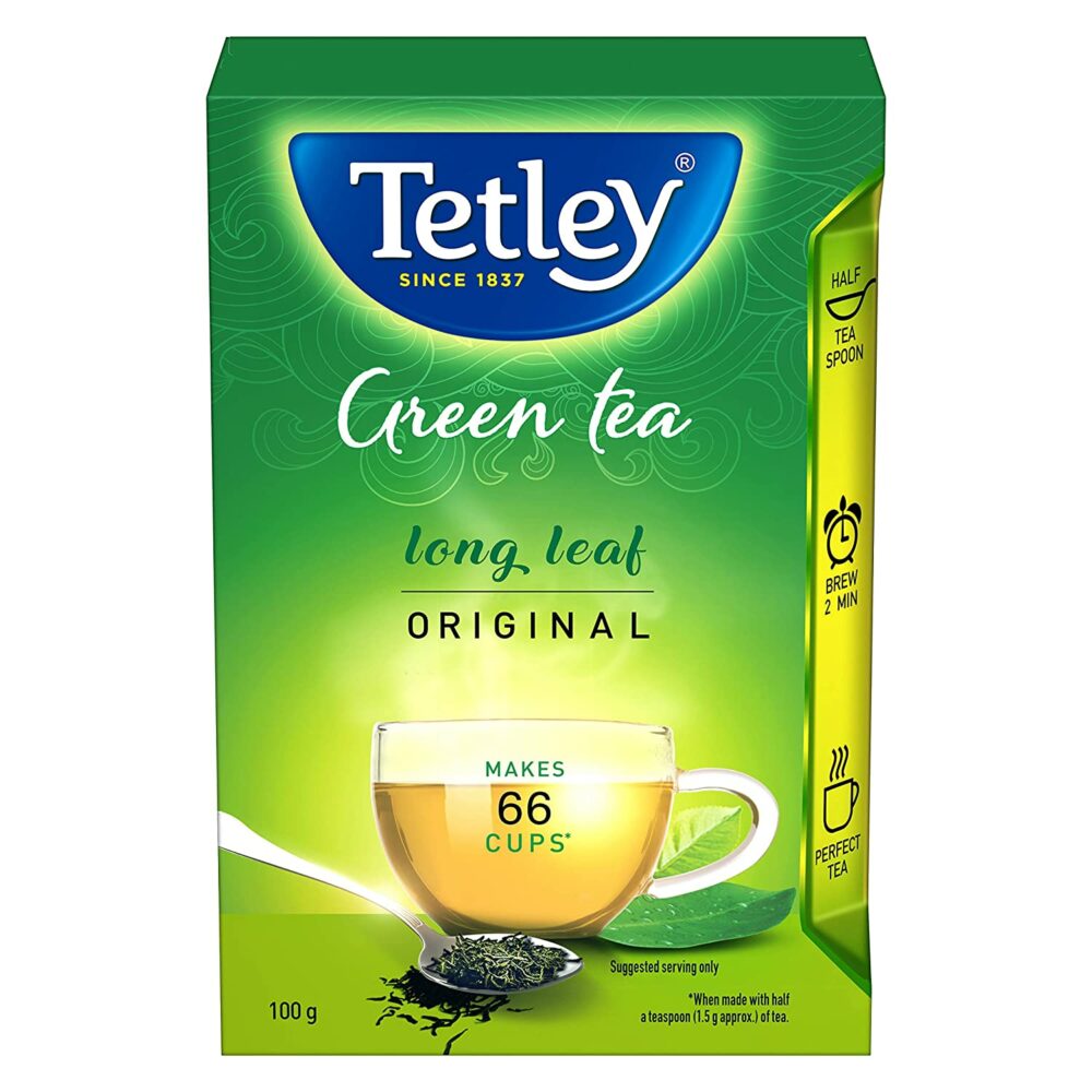 Tetley Long Leaf Green Tea, 100 gm